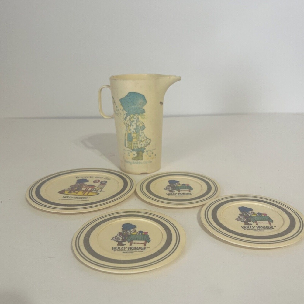 Vintage‎ Holly Hobby Friends Are Fun Chilton Plastic Tea Set 5 Pieces
